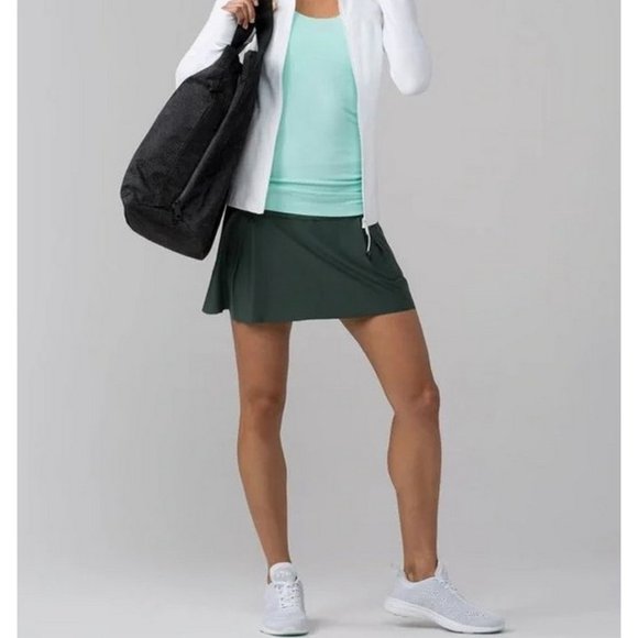 LULULEMON |  Lost In Pace Skirt Skort in Dark Forest Side Pockets Size 4 - Picture 3 of 11